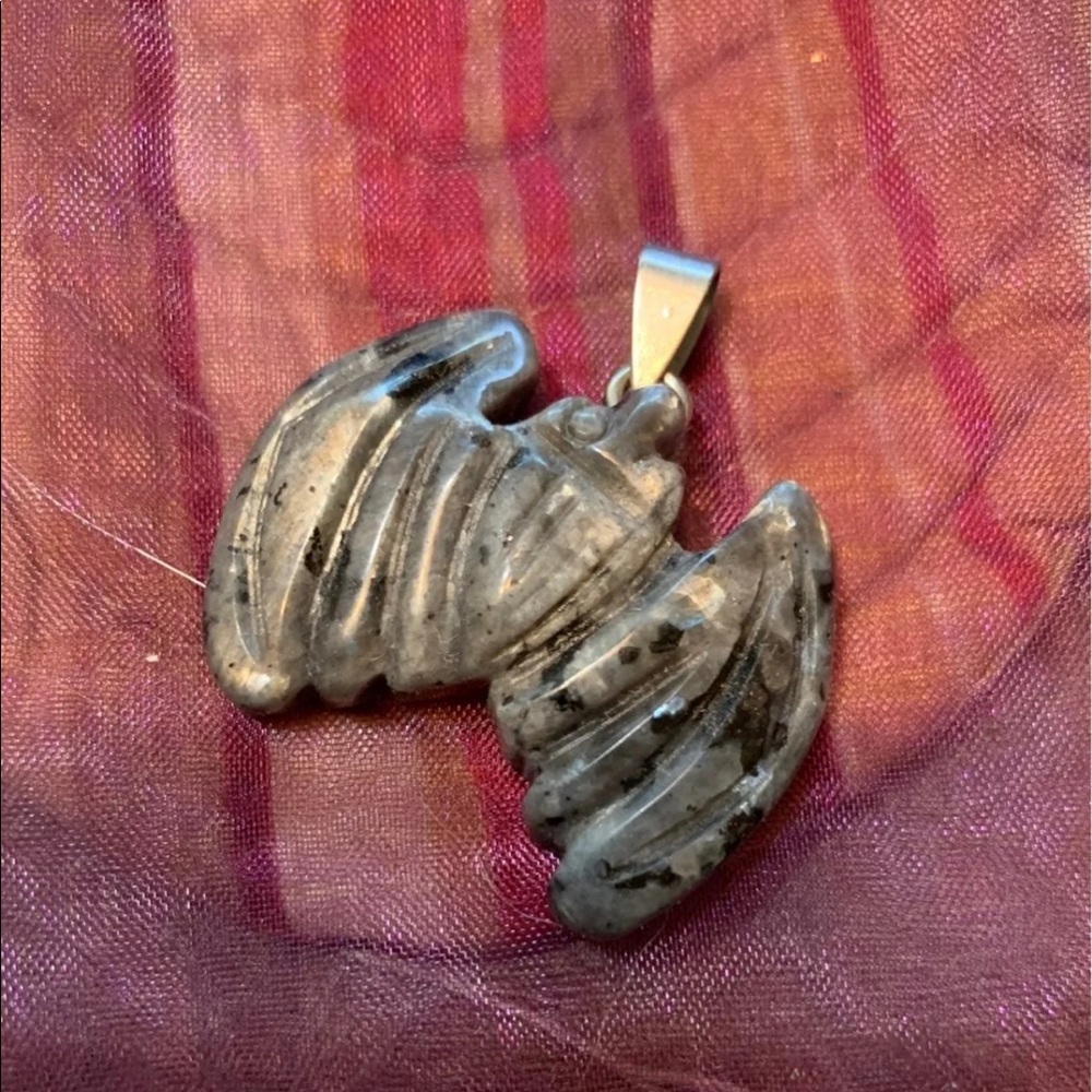 Larvakite Bat Pendant.